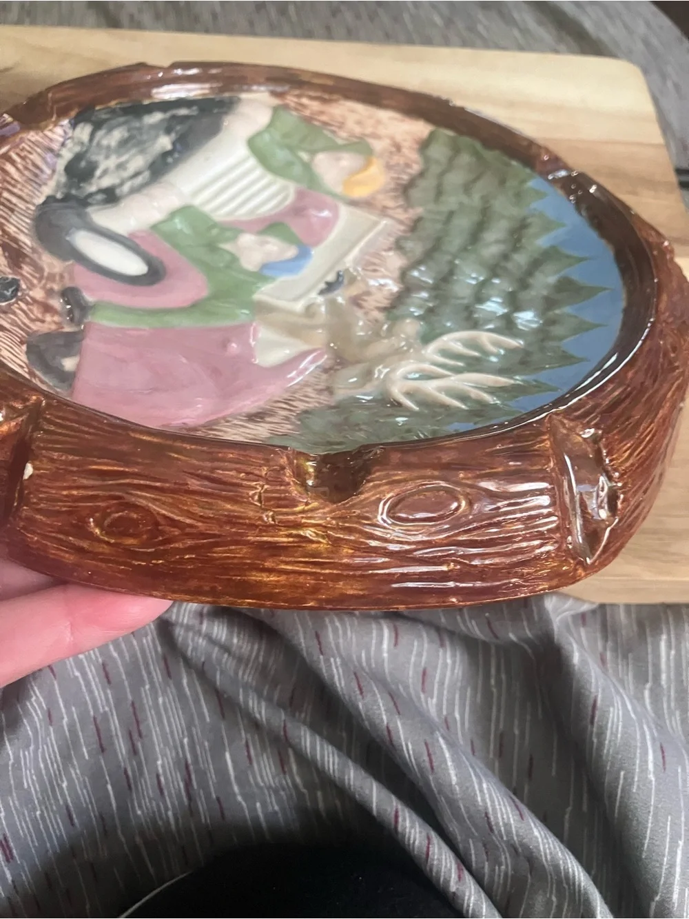 Vintage 1970’s Ceramic or Chalkware Ashtray
